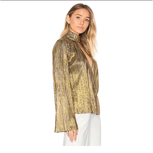 House of Harlow 1960 Tops - House of Harlow 1960 x REVOLVE Gold Lynn Blouse